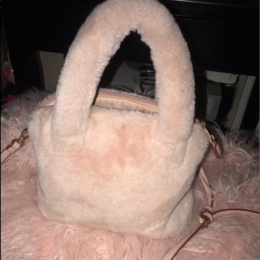 Soft pink fur purse